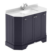 Load image into Gallery viewer, Hudson Reed Old London 4-Door Angled Vanity Unit & 1TH Marble Top Bathroom Basin, Twilight Blue - 1000x810mm White Marble Grey Marble Black Marble LOF382 LOF383 LOF384