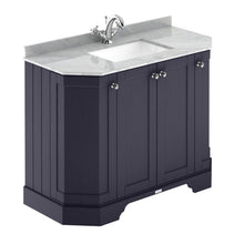 Load image into Gallery viewer, Hudson Reed Old London 4-Door Angled Vanity Unit & 1TH Marble Top Bathroom Basin, Twilight Blue - 1000x810mm White Marble Grey Marble Black Marble LOF382 LOF383 LOF384