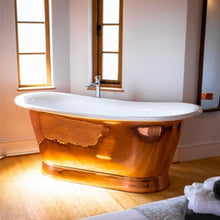 Load image into Gallery viewer, Hurlingham Bodenham Copper-Enamel Bath, Copper Roll Top Boat Bath - 1730x710mm  renaissanceathome