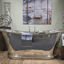 Load image into Gallery viewer, Hurlingham Bulle Nickel Bath, Nickel Roll Top Boat Bath - 1700x740mm renaissanceathome