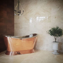 Load image into Gallery viewer, Hurlingham Copper Nickel Bateau Roll Top Boat Bath - 1670x720mm renaissanceathome