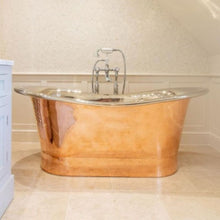 Load image into Gallery viewer, Hurlingham Godolphin Copper-Nickel Bath, Copper-Nickel Roll Top Boat Bath - 1730x710mm renaissanceathome