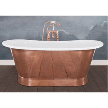 Load image into Gallery viewer, Hurlingham Godolphin Copper-Nickel Bath, Copper-White Enamel Roll Top Boat Bath - 1730x710mm renaissanceathome