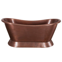 Load image into Gallery viewer, Hurlingham Hammered Copper Bateau Bath, Roll Top Copper Hammered Bathtub - 1670x720mm SS107 renaissanceathome