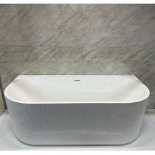 Load image into Gallery viewer, Indulgent Bathing Acacia Freestanding Textured Bath, Back-To-Wall Painted Bathtub - 1700x800mm Camden Back to Wall Freestanding Bath CAMBTWFB
