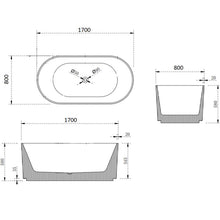 Load image into Gallery viewer, Indulgent Bathing Acacia Freestanding Textured Bath, Double Ended Painted Bathtub - 1700x800mmIndulgent Bathing Acacia Freestanding Textured Bath, Double Ended Painted Bathtub - 1700x800mm WS203L Camden Double Ended Freestanding Bath CAMDEFB