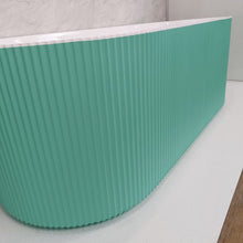 Load image into Gallery viewer, Indulgent Bathing Acacia Freestanding Textured Ribbed Bath, Double Ended Painted Ripple Bathtub - 1700x800mm