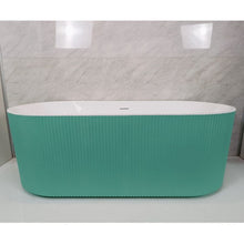 Load image into Gallery viewer, Indulgent Bathing Acacia Freestanding Textured Ribbed Bath, Double Ended Painted Ripple Bathtub - 1700x800mm