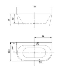 Load image into Gallery viewer, Indulgent Bathing Aspen Acrylic Bath, Back-To-Wall Bathtub, Painted Bathtub - 1700x800mm