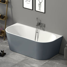 Load image into Gallery viewer, Indulgent Bathing Aspen Acrylic D-Shaped Bath, Back-To-Wall Bathtub, Painted Bathtub - 1700x800mm
