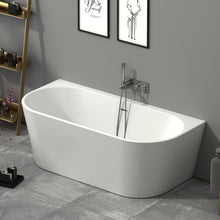 Load image into Gallery viewer, Indulgent Bathing Aspen Acrylic D-Shaped Bath, Back-To-Wall Bathtub, Painted Bathtub - 1700x800mm