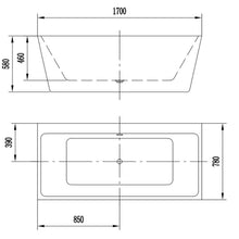 Load image into Gallery viewer, Indulgent Bathing Myrtle Acrylic Bath, Back-To-Wall Bathtub, Painted Bathtub - 1700x780mm