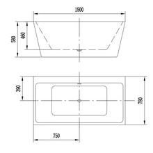 Load image into Gallery viewer, Indulgent Bathing Myrtle Acrylic Bath, Back-To-Wall Bathtub, Painted Bathtub - 1500x780mm