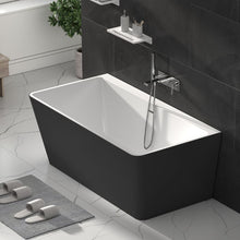 Load image into Gallery viewer, Indulgent Bathing Myrtle Acrylic D-Shaped Bath, Back-To-Wall Bathtub, Painted Bathtub - 1500x780mm