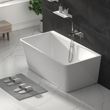 Load image into Gallery viewer, Indulgent Bathing Myrtle Acrylic D-Shaped Bath, Back-To-Wall Bathtub, Painted Bathtub - 1500x780mm