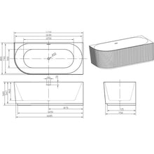 Load image into Gallery viewer, Indulgent Bathing Ripple Textured Shower Bath, Back To Wall Bathtub - 1750x800mm#