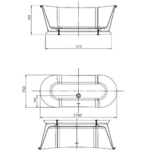 Load image into Gallery viewer, Indulgent Bathing Willow Acrylic Freestanding Boat Bath, Double Ended Painted Copper Colour Bathtub - 1700x750mm