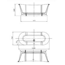 Load image into Gallery viewer, Indulgent Bathing Willow S Acrylic Freestanding Boat Bath, Double Ended Painted Bathtub - 1580x750mm
