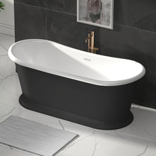 Load image into Gallery viewer, Indulgent Bathing Willow Acrylic Freestanding Boat Bath, Double Ended Painted Bathtub - 1580x750mm