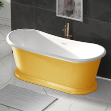 Load image into Gallery viewer, Indulgent Bathing Willow Acrylic Freestanding Boat Bath, Double Ended Painted Bathtub - 1580x750mm