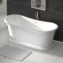 Load image into Gallery viewer, Indulgent Bathing Willow Acrylic Freestanding Boat Bath, Double Ended Painted Bathtub - 1580x750mm