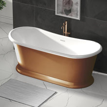 Load image into Gallery viewer, Indulgent Bathing Willow Acrylic Freestanding Boat Bath, Double Ended Painted Copper Bathtub - 1580x750mm