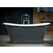 Load image into Gallery viewer, Arroll Lyon Cast Iron Freestanding Bath, Painted Roll Top Cast Iron Boat Bath- 1700x720mm