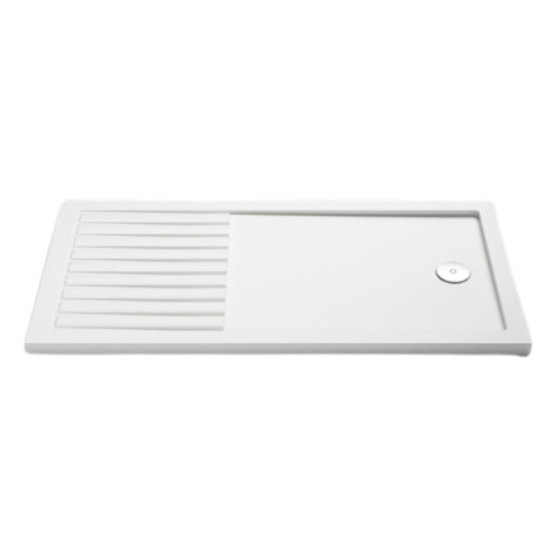 Nuie Walk In Shower Tray, Nuie Pearlstone Shower Tray With Chrome Wast