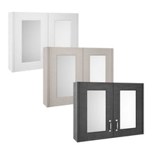 Load image into Gallery viewer, Nuie York Bathroom Mirror Cabinet, 2-Door Mirror Unit - 595x790mm, White Ash, Stone Grey, Royal Grey