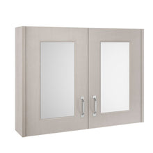 Load image into Gallery viewer, Nuie York Bathroom Mirror Cabinet, 2-Door Mirror Unit - 595x790mm, Stone Grey
