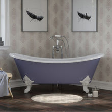 Load image into Gallery viewer, Hurlingham Tebb Cast Iron Freestanding Bath, Painted Roll Top Boat Bath - 1840x780mm renaissanceathome