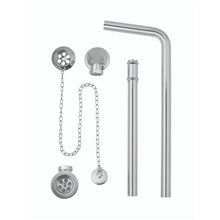 Load image into Gallery viewer, BC Designs Exposed Bath Waste Plug & Chain With Overflow Pipe WAS037 Brushed Chrome