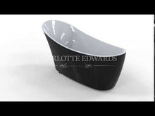 Load and play video in Gallery viewer, Charlotte Edwards Portobello Acrylic Freestanding Bath, Double Ended Slipper Bathtub, Matt Black or Gloss Black - 1590x680mm