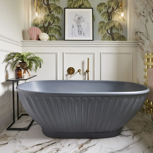 BC Designs Casini Cian Freestanding Bath, Double Ended Boat Bath, 8 ColourKast Finishes - 1680x750mm