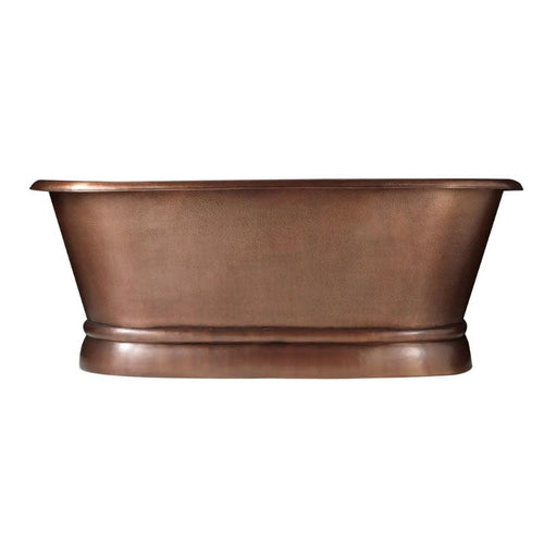 Coppersmith Creations Antique Copper Bath, Roll Top Hammered Copper Bathtub - 1550x787mm