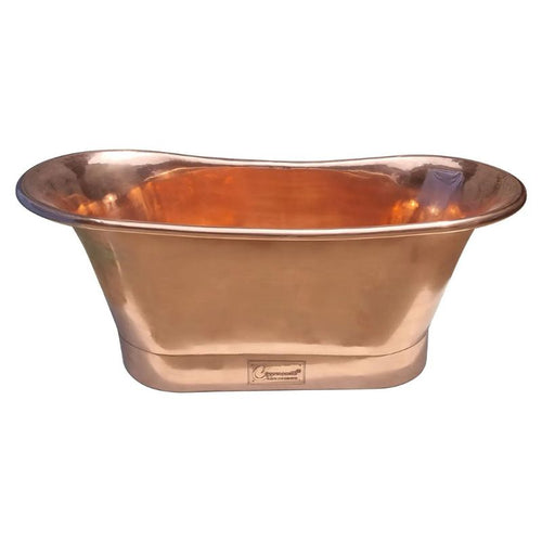 Coppersmith Creations Copper Bateau Bath, Roll Top Copper Bathtub - 1700x690mm