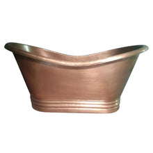 Load image into Gallery viewer, Coppersmith Creations Double Slipper Antique Copper Bath, Roll Top Hammered Copper Bathtub - 1780x840mm
