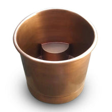 Load image into Gallery viewer, Coppersmith Creations Japanese Style Soaking Copper Bath, Roll Top Copper Soaking Bathtub - 990x990mm
