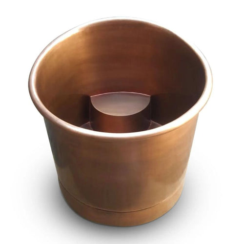Coppersmith Creations Japanese Style Soaking Copper Bath, Roll Top Copper Soaking Bathtub - 990x990mm
