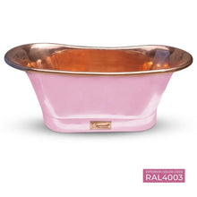 Load image into Gallery viewer, Coppersmith Creations Painted Copper Bateau Bath, Roll Top Painted Copper Bathtub - 1700x690mm
