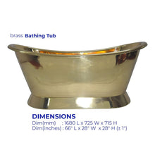 Load image into Gallery viewer, Coppersmith Creations Polished Brass Bateau Bath &amp; Basin Bundle - 1680x725mm

