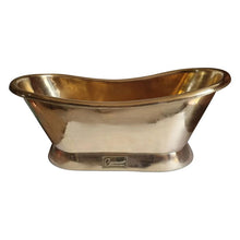 Load image into Gallery viewer, Coppersmith Creations Polished Brass Bateau Bath, Roll Top Polished Brass Bathtub - 1680x725mm
