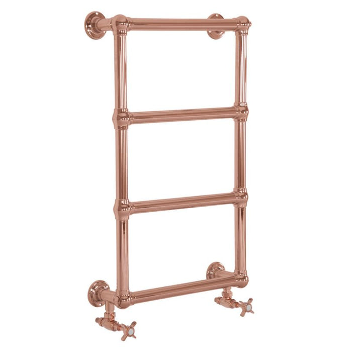 Hurlingham Bassingham Wall Mounted Heated Towel Rail - 770x500mm, Polished Copper