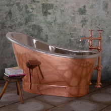 Load image into Gallery viewer, Hurlingham Bijou Compact Copper-Nickel Slipper Small Bath, Roll Top Small Copper-Nickel Bathtub - 1250x730mm

