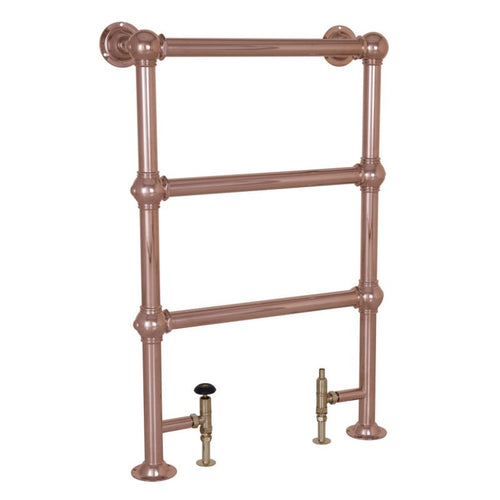 Hurlingham Colossus Floor Mounted Heated Towel Rail - 1000x650mm Polished Copper
