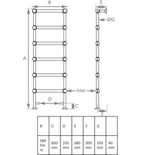 Load image into Gallery viewer, Hurlingham Colossus Floor Mounted Heated Towel Rail - 1800x650mm
