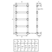 Load image into Gallery viewer, Hurlingham Colossus Wall Mounted Heated Towel Rail - 1300x600mm
