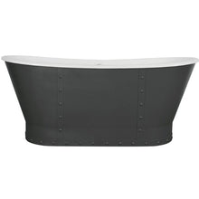 Load image into Gallery viewer, Hurlingham Drayton Freestanding Cast Iron Bath, Roll Top Painted Boat Bath - 1700x670mm
