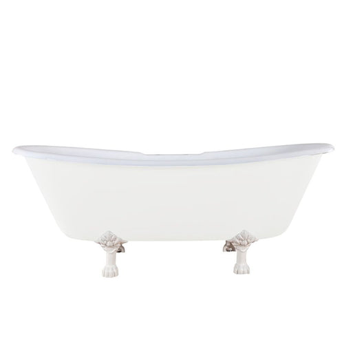 Hurlingham Prior Freestanding Cast Iron Bath, Roll Top Painted Bath With Feet - 1720x680mm