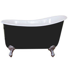 Load image into Gallery viewer, Hurlingham Shelley Freestanding Small Cast Iron Bath, Roll Top Painted Small Slipper Bath With Feet - 1370x730mm
